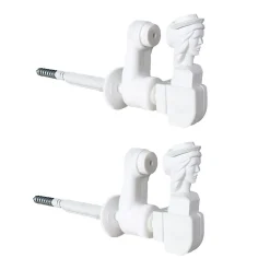 2 Arrêts de Volet Battant, Tête de Bergère, Blanc, à Visser, Butée Réglable 22 à 115 mm,-Torbel Online