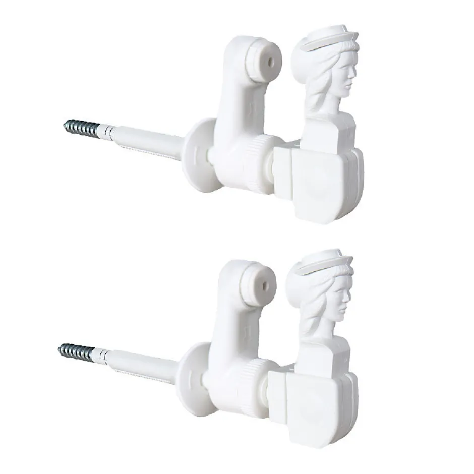 2 Arrêts de Volet Battant, Tête de Bergère, Blanc, à Visser, Butée Réglable 22 à 115 mm,-Torbel Online