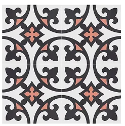 4 Carreaux de ciment véritable 0,16m2 / Carreaux de ciment artisanaux Multicolore pour sol et mur - l.20 x L.20 cm-Pegane