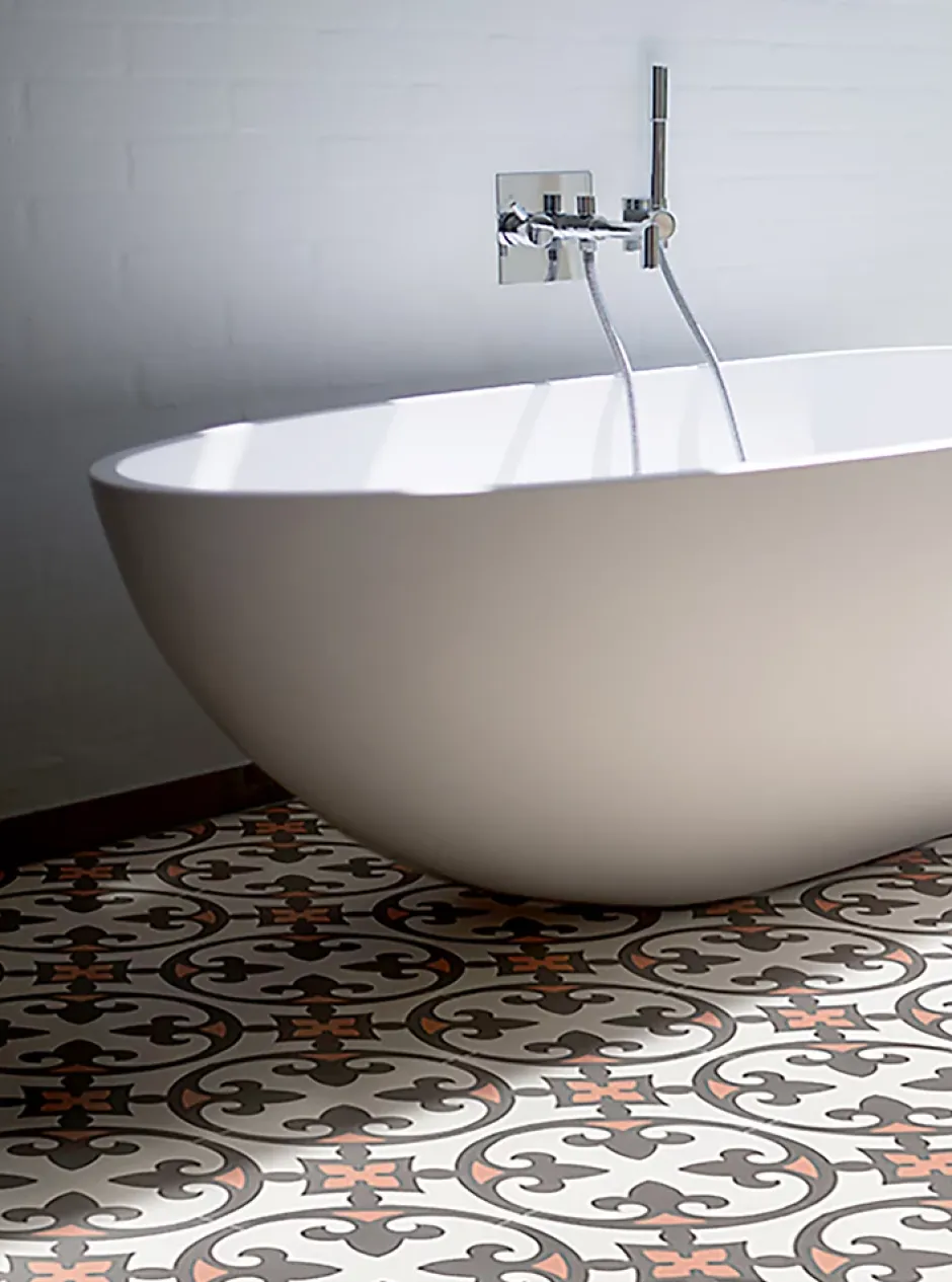 4 Carreaux de ciment véritable 0,16m2 / Carreaux de ciment artisanaux Multicolore pour sol et mur - l.20 x L.20 cm-Pegane