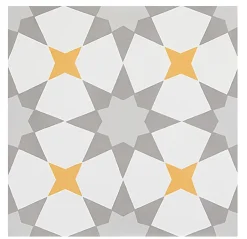 Pegane 4 Carreaux de ciment véritable 0,16m2 / Carreaux de ciment artisanaux pour sol et mur Multicolore - l.20 x L.20 cm