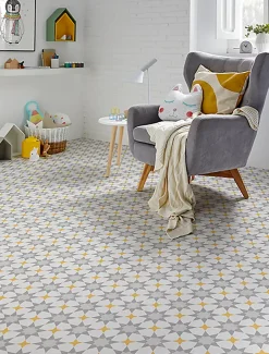 Pegane 4 Carreaux de ciment véritable 0,16m2 / Carreaux de ciment artisanaux pour sol et mur Multicolore - l.20 x L.20 cm