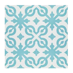 4 Carreaux de ciment véritable 0,16m2 / Carreaux de ciment artisanaux coloris Bleu pour sol et mur - l.20 x L.20 cm-Pegane New