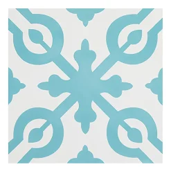 4 Carreaux de ciment véritable 0,16m2 / Carreaux de ciment artisanaux coloris Bleu pour sol et mur - l.20 x L.20 cm-Pegane New