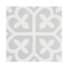 4 Carreaux de ciment véritable 0,16m2 / Carreaux de ciment artisanaux pour sol et mur coloris gris et blanc - l.20 x L.20cm-Pegane Discount