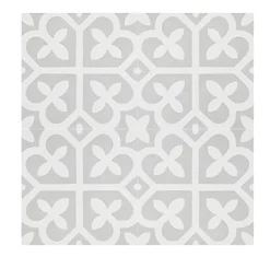 4 Carreaux de ciment véritable 0,16m2 / Carreaux de ciment artisanaux pour sol et mur coloris gris et blanc - l.20 x L.20cm-Pegane Discount
