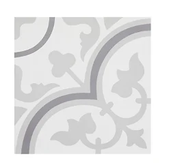 Pegane 4 Carreaux de ciment véritable 0,16m2 / Carreaux de ciment artisanaux pour sol et mur coloris Gris - l.20 x L.20cm