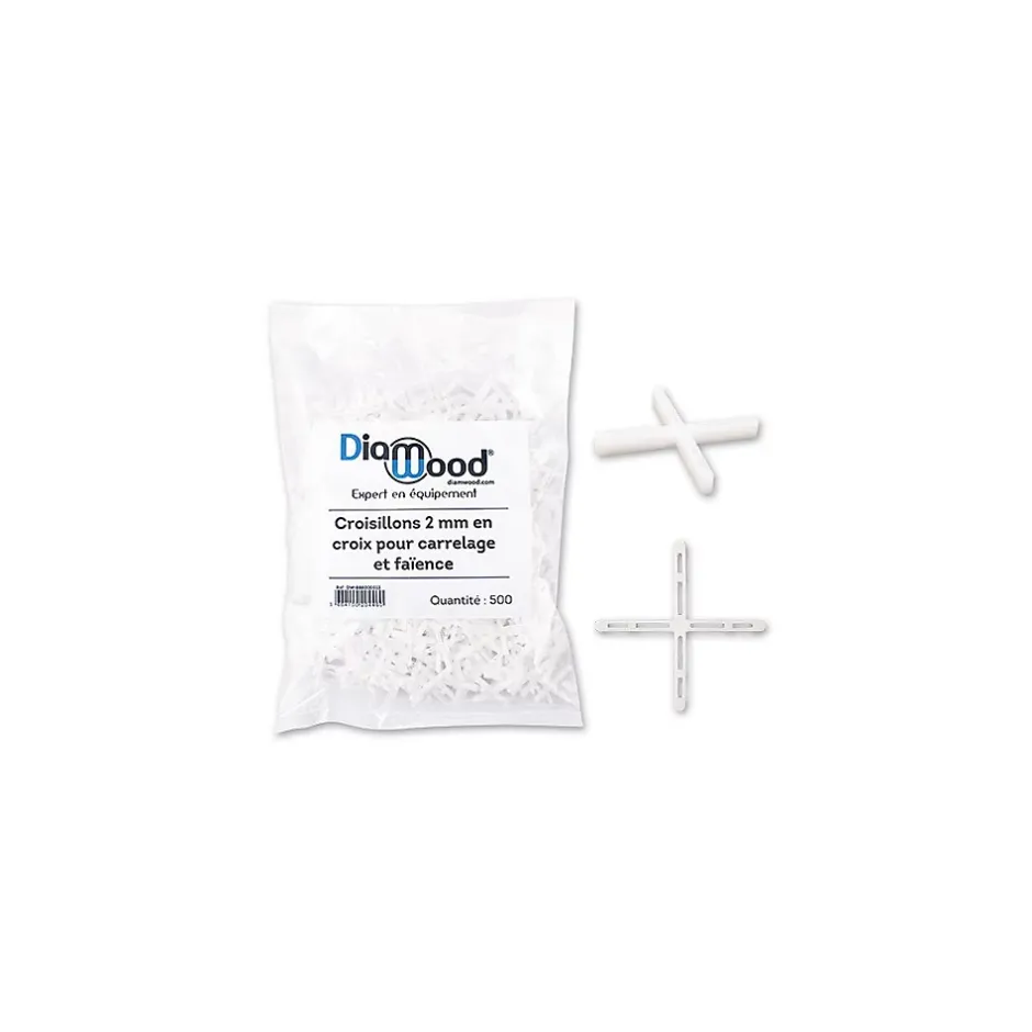 500 Croisillons 2 mm en Croix pour Carrelage et Faïence - Diamwood-Diamwood Expert En Equipement Clearance