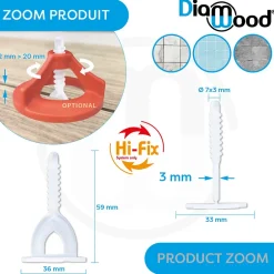 250 Croisillons Autonivelants à Visser 3 mm "HI-FIX" Pour Carreaux de 2 à 20 mm - Diamwood-Diamwood Expert En Equipement