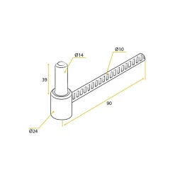 Tirard 2 Gonds à  Scellement Chimique, Noir, Longueur 90 mm, Diamètre 14, Acier, pour Volet Battant