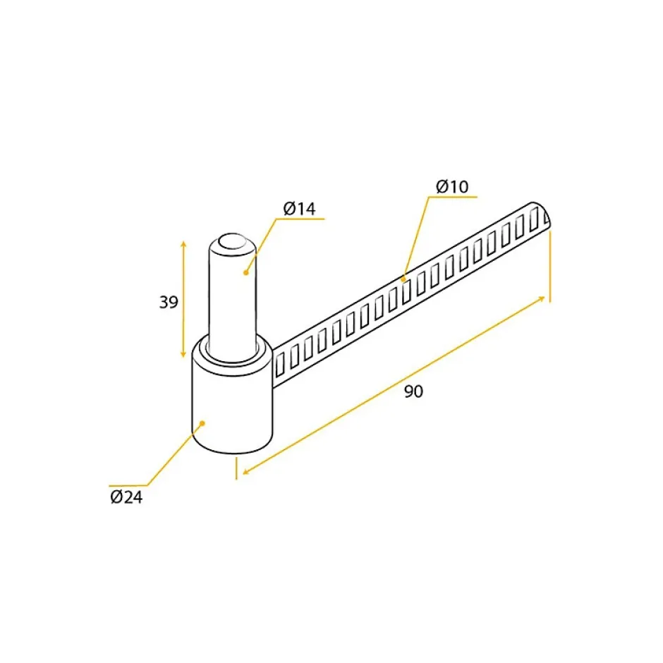 Tirard 2 Gonds à Scellement Chimique, Noir, Longueur 90 mm, Diamètre 14, Acier, pour Volet Battant