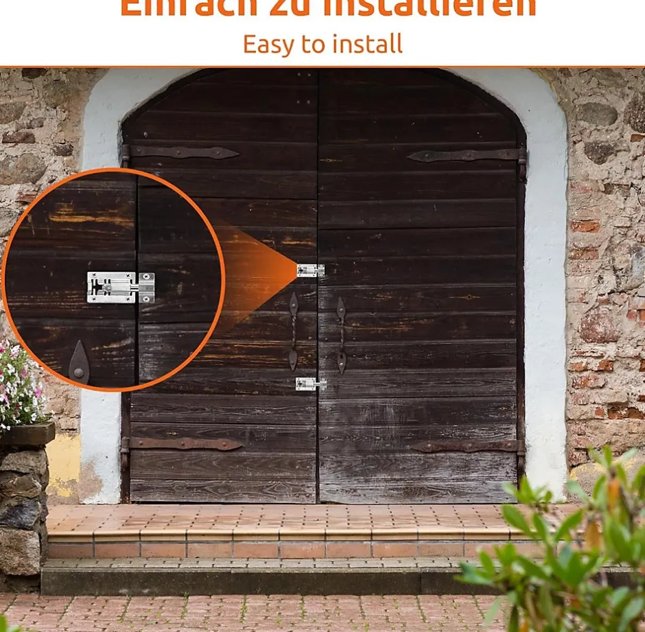 Deko 2 loquets à pêne dormant en acier inoxydable avec pênes coulissants pour portes, portails de jardin, acier inoxydable