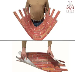 Ikhemalarka 4 m² 10 panneaux PVC 3D effet pierre muraux & de plafond, revêtement imitation carrelage CPVC08