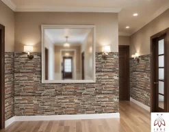 Ikhemalarka 4 m² 10 panneaux PVC 3D effet pierre muraux & de plafond, revêtement imitation carrelage CPVC9