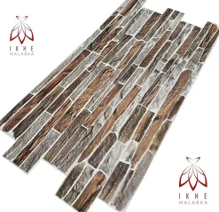 Ikhemalarka 4 m² 10 panneaux PVC 3D effet pierre muraux & de plafond, revêtement imitation carrelage CPVC9