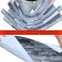 4 m² 10 panneaux PVC 3D effet pierre muraux & de plafond, revêtement imitation carrelage Sand Stone Slate-Ikhemalarka Outlet