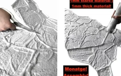 4 m² 10 panneaux PVC 3D effet pierre muraux & de plafond, revêtement imitation carrelage Sand Stone Slate-Ikhemalarka Outlet