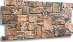 Ikhemalarka 4 m² 10 panneaux PVC 3D effet pierre muraux & de plafond, revêtement imitation carrelage Natur Stone