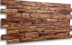 4 m² 10 panneaux PVC 3D effet pierre muraux & de plafond, revêtement imitation carrelage Karelian-Ikhemalarka Best