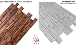 4 m² 10 panneaux PVC 3D effet pierre muraux & de plafond, revêtement imitation carrelage Karelian-Ikhemalarka Best