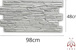 Ikhemalarka 4 m² 10 panneaux PVC 3D effet pierre muraux & de plafond, revêtement imitation carrelage Quartzite Grey