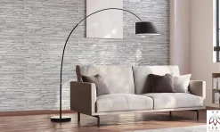 Ikhemalarka 4 m² 10 panneaux PVC 3D effet pierre muraux & de plafond, revêtement imitation carrelage Quartzite Grey