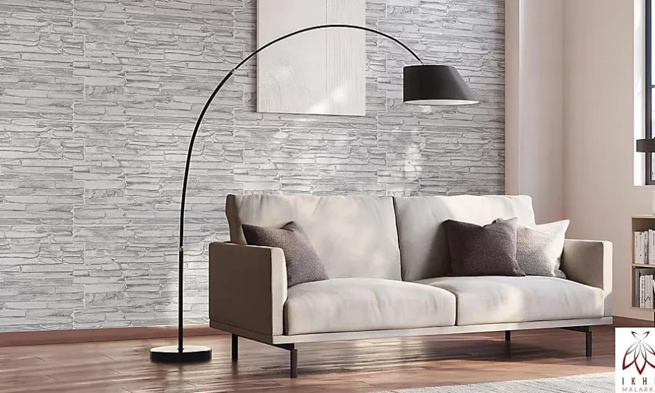 Ikhemalarka 4 m² 10 panneaux PVC 3D effet pierre muraux & de plafond, revêtement imitation carrelage Quartzite Grey