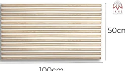 Ikhemalarka 6 m2 12 pièces Panneaux muraux de plafond en polystyrène Effet Lattes Décor Imitation Lamelle Revêtement léger Slats White Gold