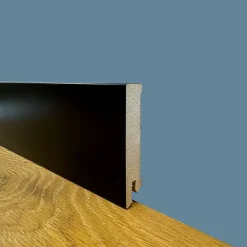 Eternal Parquet 100 ml de plinthe carrée en fibre de bois compacte 80 x 15 noir (noir total)