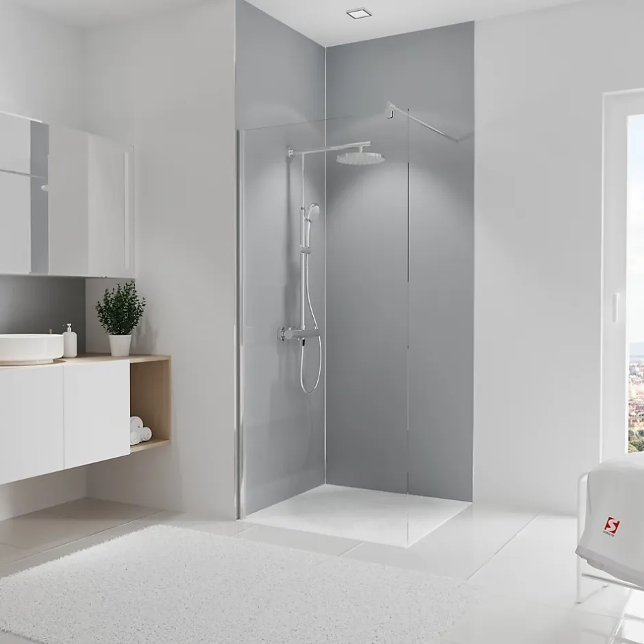 Schulte 2 panneaux muraux de salle de bains l.90x255 cm, gris argenté, DécoDesign