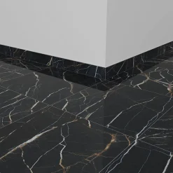 Baldocer 5 Plinthes carrelage effet marbre noir et doré L.60 x l.10 cm x ép.9 mm, Moonlight