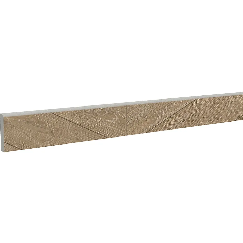 5 plinthes carrelage effet bois motif chevron mat L60 x l.7,5 cm x ép.9 mm, Baku-