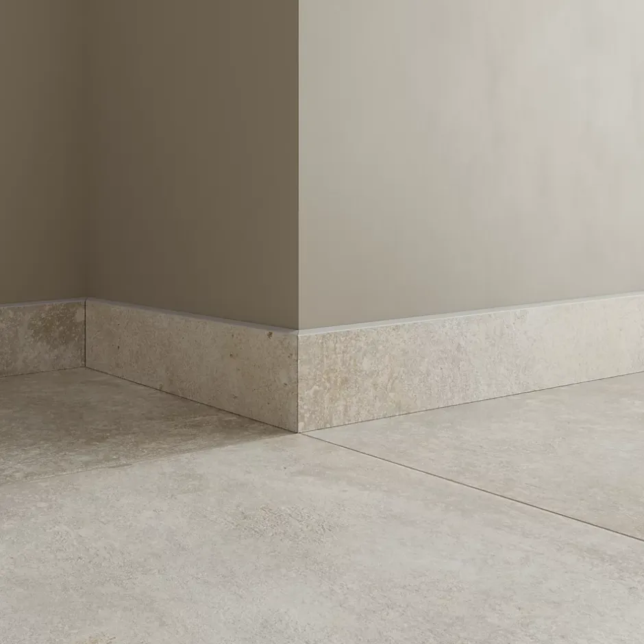 5 Plinthes en carrelage gris clair effet béton L.60 x l.7,5 cm x ép.9 mm, Arina-GoodHome