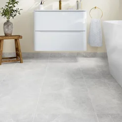 5 Plinthes en carrelage gris clair effet pierre L.45 x l.7,5 cm x ép.9 mm, Limo