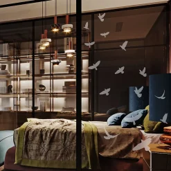 15 stickers oiseaux anti-collision translucide 85 x 85 cm-Ambiance Sticker Online