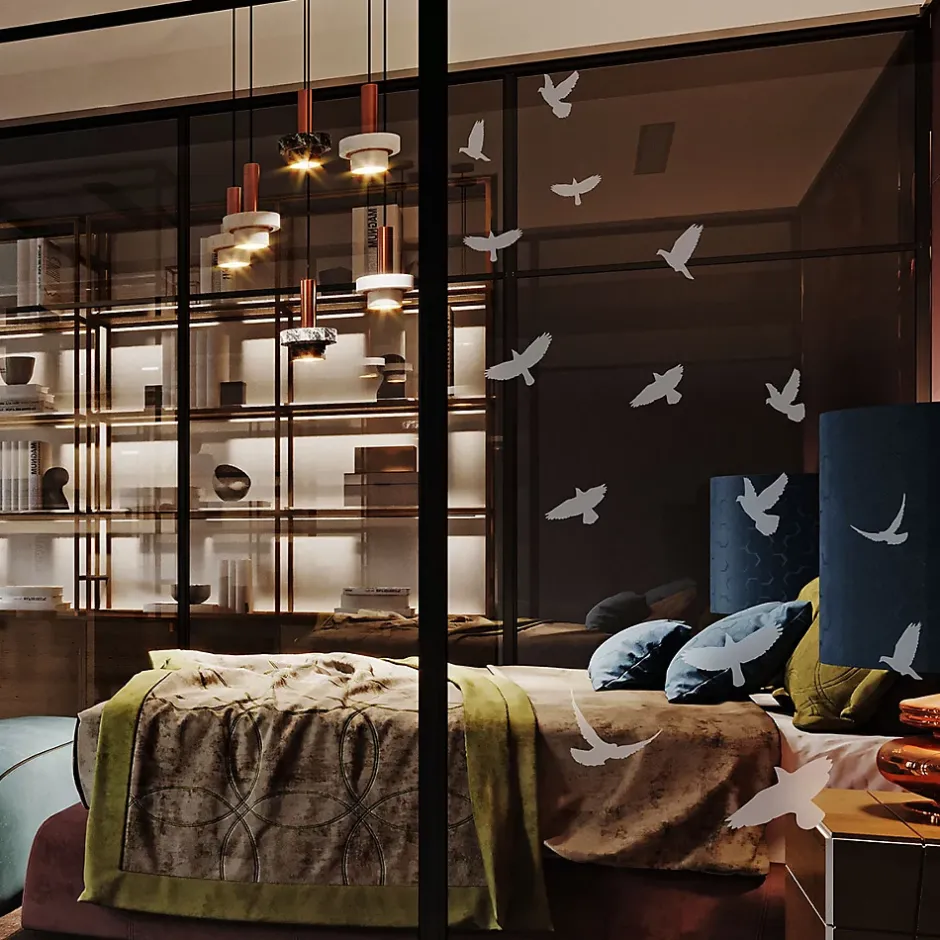 15 stickers oiseaux anti-collision translucide 85 x 85 cm-Ambiance Sticker Online