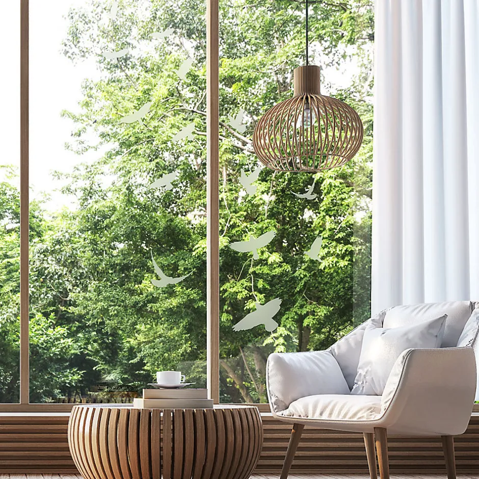 15 stickers oiseaux anti-collision translucide 85 x 85 cm-Ambiance Sticker Online