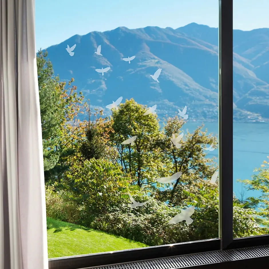 15 stickers oiseaux anti-collision translucide 85 x 85 cm-Ambiance Sticker Online