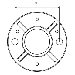 2 x Embase diam. 100 mm à souder + 3 vis de réglage - pour tube diam. 42,4 mm - Inox 316-MySystem Sale