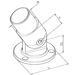 MySystem 1 x Embase murale orientable pour tube diam. 42,4 x 2 mm - Inox 304