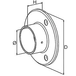 MySystem 2 x Embase murale pour tube diam. 42,4 mm - Inox 316