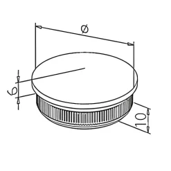 MySystem 2 x Embout arrondi à frapper pour tube diam. 42,4 x 2 mm - Inox 304