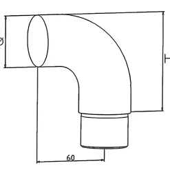 MySystem 2 x Embout crosse pour tube diam. 42,4 x 2 mm - Inox 304