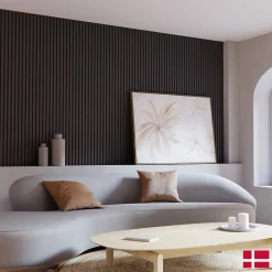 2 x Panneaux Acoustiques Decoratifs Muraux en Noir Mat 240x32 cm-Nordic Acoustics Clearance