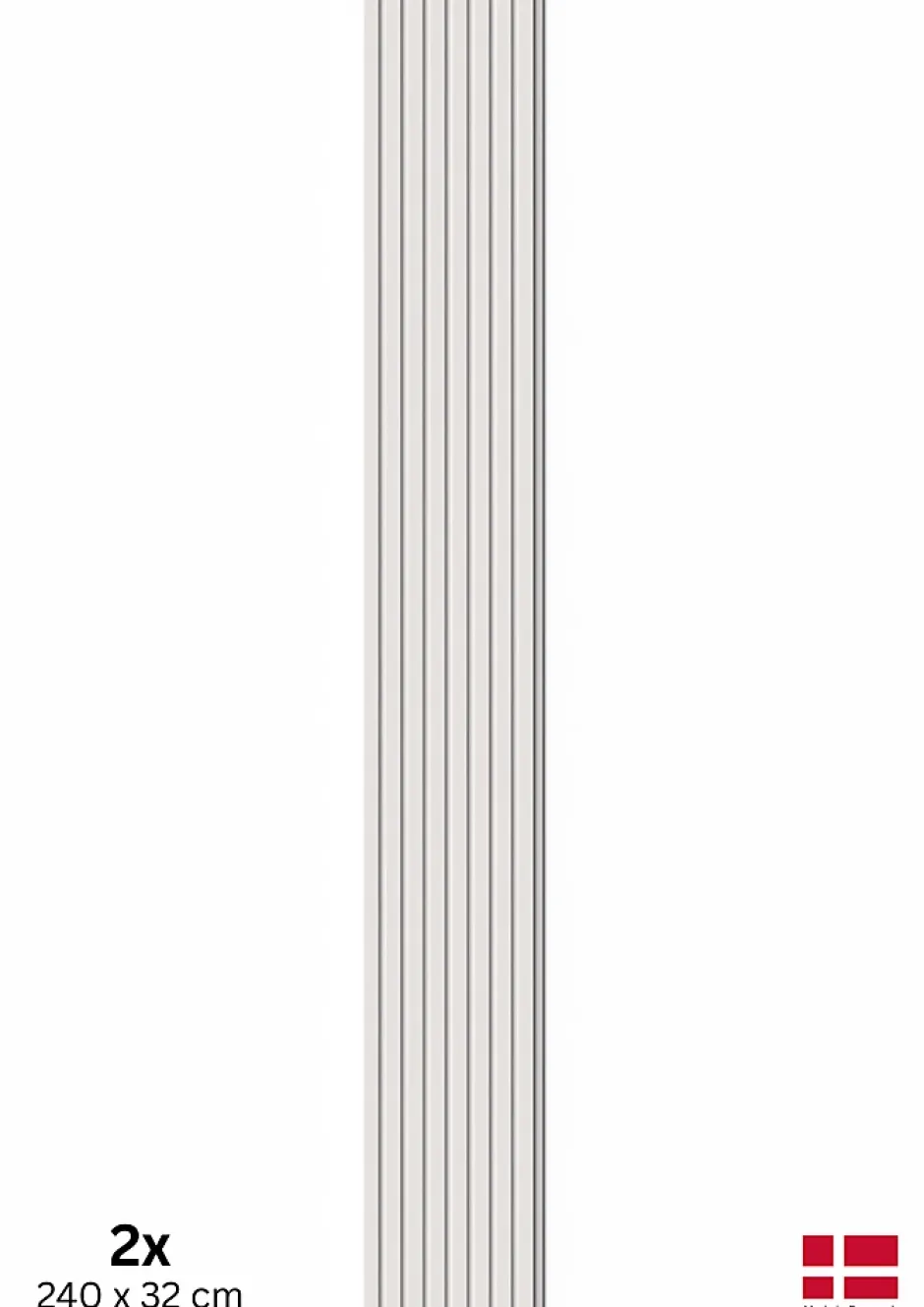 Nordic Acoustics 2 x Panneaux Acoustiques Decoratifs Muraux en Blanc Mat 240x32 cm