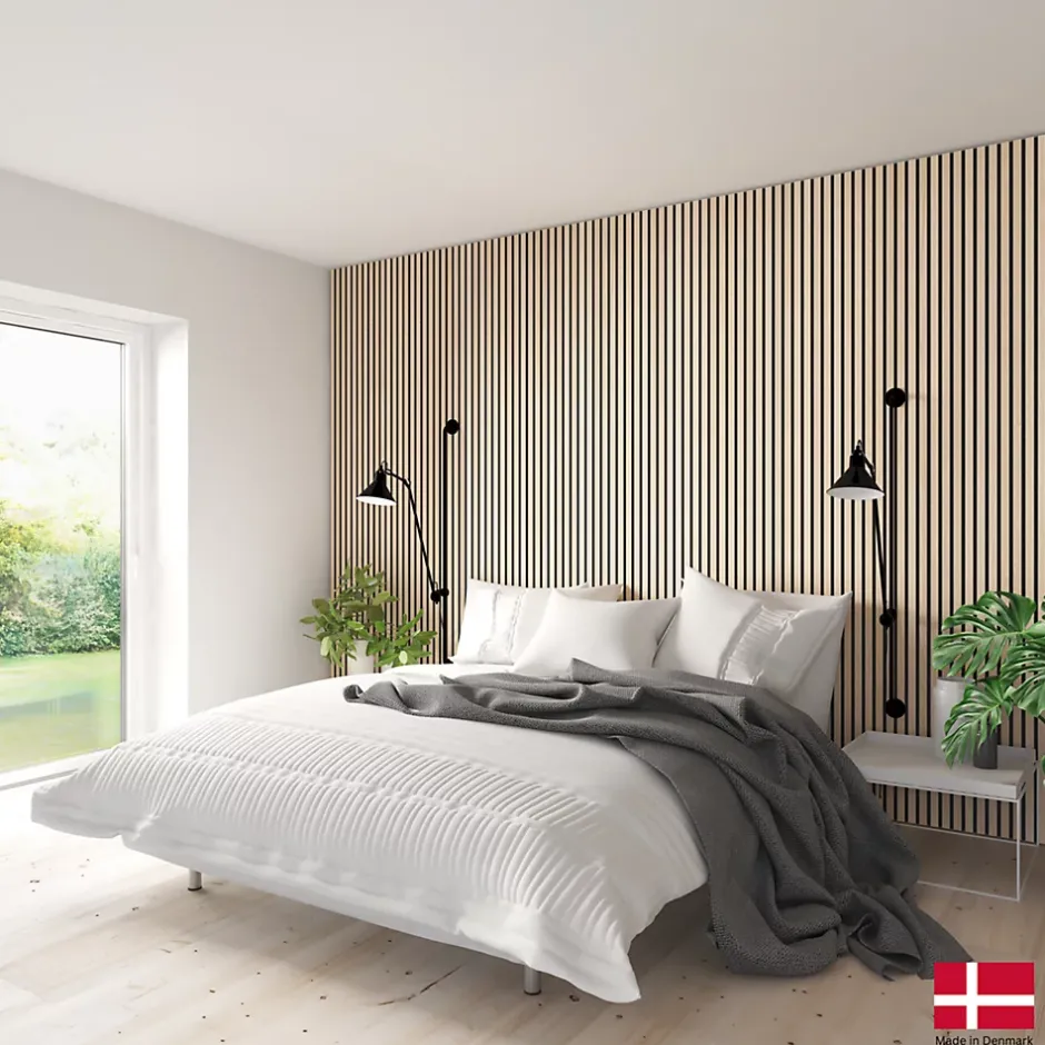 Nordic Acoustics 2 x Panneaux acoustiques décoratifs muraux LUX en chêne Nature Lux 240x30 cm
