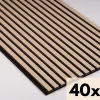 Nordic Acoustics 40 x Panneaux muraux acoustiques décoratifs PRO en tasseau de chêne classique de en 240x60cm