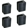 MySystem 4 x Pince à verre plate modèle 04 - Ep. verre 13,52 mm - Zamak noir RAL 9005