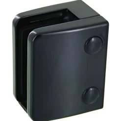 MySystem 4 x Pince à verre plate modèle 04 - Ep. verre 13,52 mm - Zamak noir RAL 9005