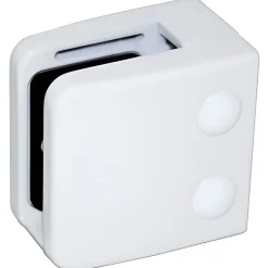 MySystem 4 x Pince à verre plate modèle 06 - Ep. verre 10,76 mm - Zamak blanc RAL 9016